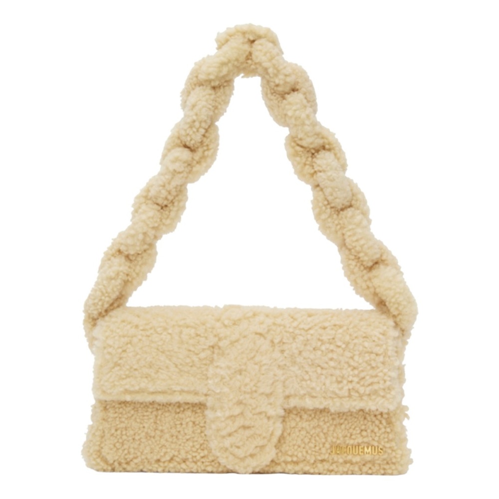 JACQUEMUS Le Bambidou Terry fur shearling shoulder bag